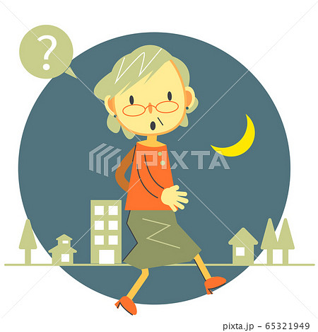 シニア女性　認知症　徘徊 65321949