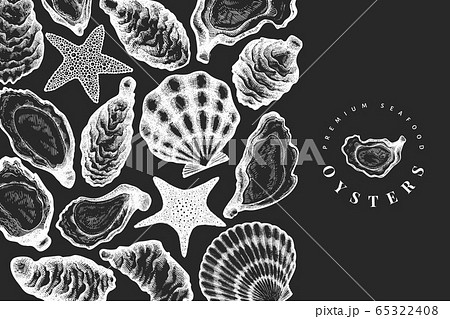 Oysters design template. Hand drawn vector Oysters design template. Hand drawn vector 65322408