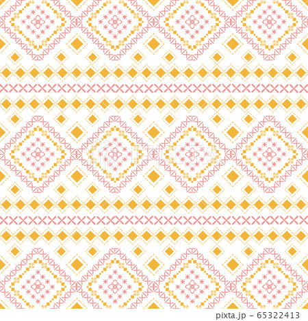 Simple embroidery pattern with colorful stitches for T-shirt fabric design. Simple embroidery pattern with colorful stitches for T-shirt fabric design. 65322413