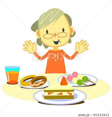 シニア女性　認知症　過食 65322912
