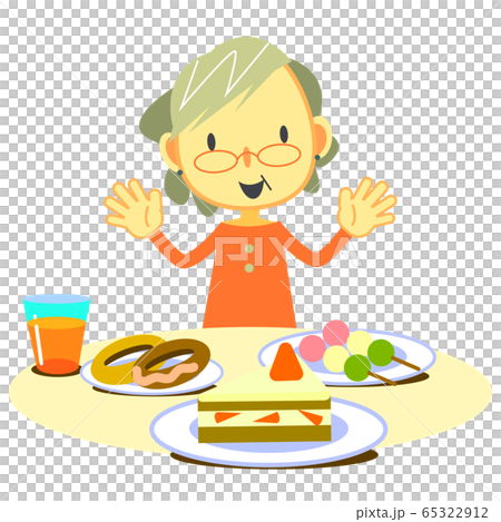 シニア女性　認知症　過食 65322912
