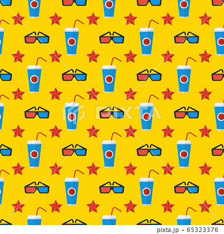 Cinema Seamless Pattern Wallpaper With のイラスト素材