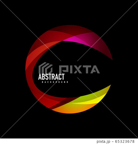 Geometric logo template, flowing waves with text Geometric logo template, flowing waves with text 65323678