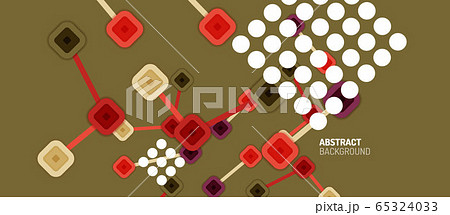 Abstract square dot connections, flat style multicolored geometric background for Wallpaper, Banner, Background, Card, Book Illustration, landing page or poster design 65324033