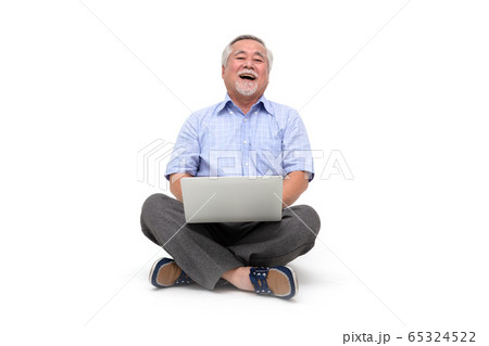 Excited senior asian man feeling happy celebrating Excited senior asian man feeling happy celebrating 65324522