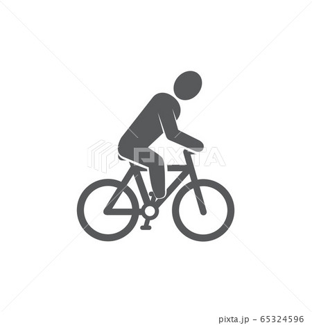 Cyclist icon on white background 65324596