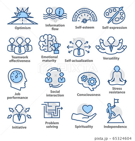Business management icons. Set in line style for strategy, career progress and business process. Pack 06 65324604