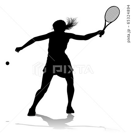 Tennis Silhouette Sport Player Womanのイラスト素材