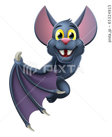 Halloween Vampire Bat Cartoon Character Sign Halloween Vampire Bat Cartoon Character Sign 65324915