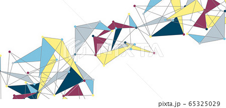 Line points connections, triangular technology design. Abstract geometric background Line points connections, triangular technology design. Abstract geometric background 65325029