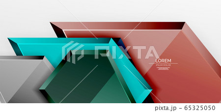 Metal glossy shiny geometric shapes with 3d effect composition. Techno futuristic vector abstract background For Wallpaper, Banner, Background, Card, Book Illustration, landing page 65325050