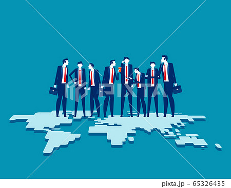 Business team standing on top of. Globalization 65326435