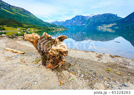 Mountains and fjord in Norway, 65328263