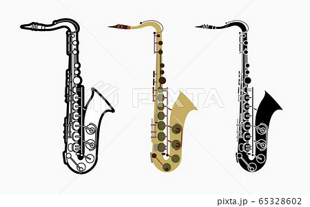Saxophone instrument cartoon music graphic vector 65328602