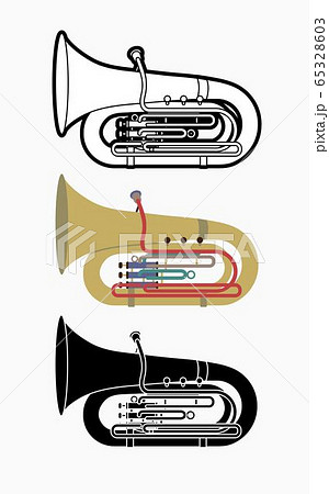 Tuba Instrument Cartoon Music Graphic Vectorのイラスト素材