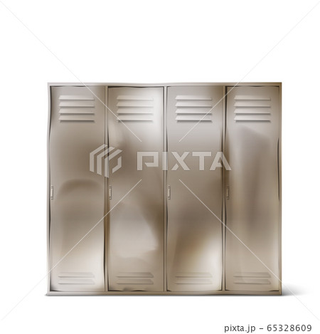 Old steel lockers in school corridor or gym 65328609