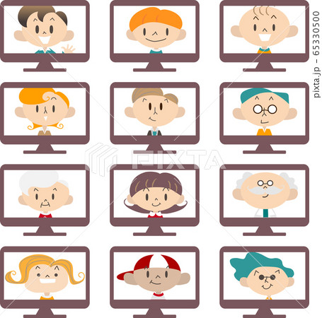 パソコン画面　人物セット 65330500