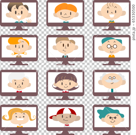 パソコン画面　人物セット 65330500