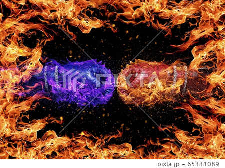 炎に包まれた拳と拳がぶつかる 炎に包まれた拳と拳がぶつかる 65331089
