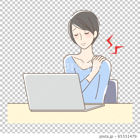 一個在電腦前僵硬的女人 65331479