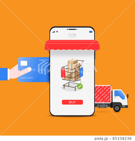 Online shopping and delivery service with mobile 65338236