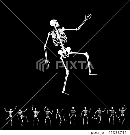 Happy Dancing Skeletons On Halloweenのイラスト素材
