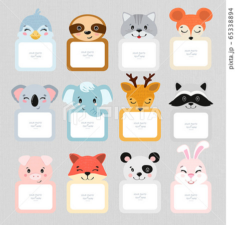 Decorative head animal vector template frames. 65338894