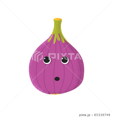 Organic cute fig fruit character Organic cute fig fruit character 65339749
