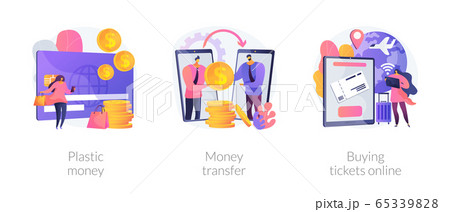 Electronic transactions abstract concept vector illustrations. 65339828