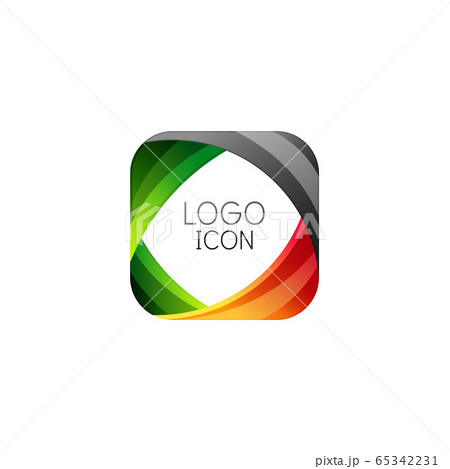 Business trendy geometric square logo design template with bright clean colors 65342231