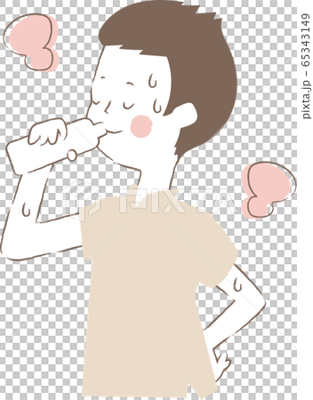 岩盤浴水分補給男性 65343149