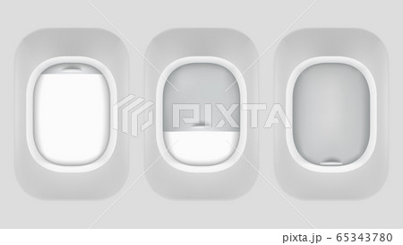 set airplane windows different contitions 65343780