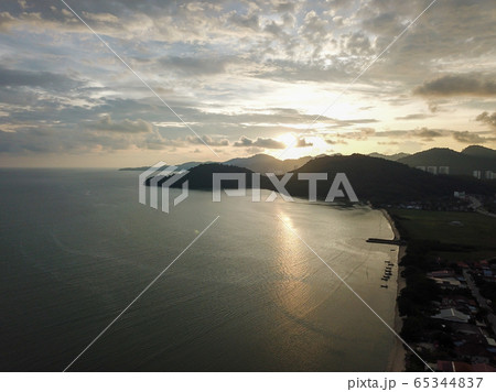 Aerial fishing village at Permatang Damar Laut 65344837