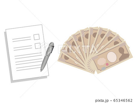 お金と書類の記入 65346562