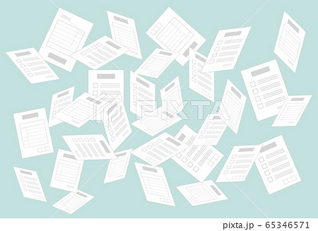 大量の資料 水色背景 のイラスト素材