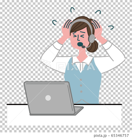 Female operator PC impatient - Stock Illustration [65346757] - PIXTA