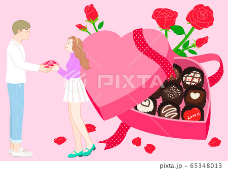 Love and romance concept, Couple in love illustration 002 65348013