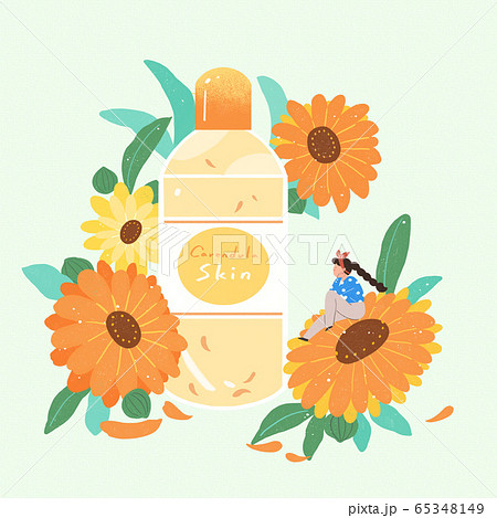 Beauty cosmetics advertisement with blooming flowers illustration 011 Beauty cosmetics advertisement with blooming flowers illustration 011 65348149