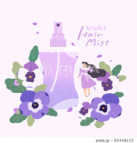 Beauty cosmetics advertisement with blooming flowers illustration 007 65348215