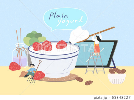 Healthy and quick breakfast illustration 010 65348227