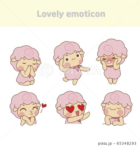 Cute lovely character emoticon set illustration 008 65348293