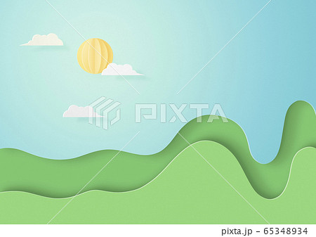 ペーパークラフト-空-雲-太陽 65348934