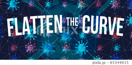 Flatten the Curve theme with dark connected viruses 65349015