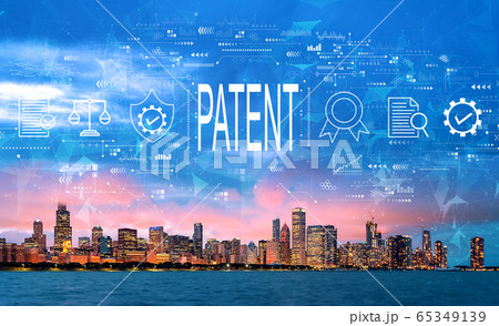 Patent concept with downtown Chicago Patent concept with downtown Chicago 65349139