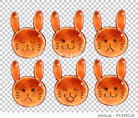 イラスト 動物パン ウサギ3点セットのイラスト素材