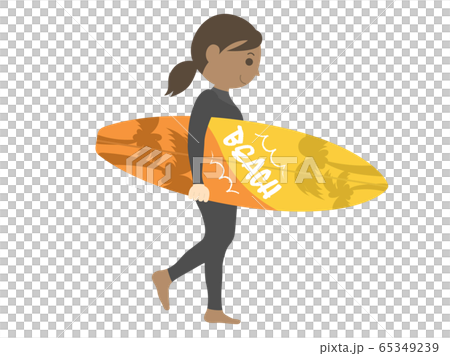 女性サーファーのイラストのイラスト素材 65349239 Pixta