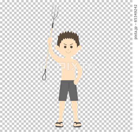 銛で漁をする男性のイラスト 銛で漁をする男性のイラスト 65349242