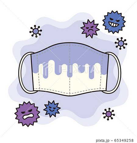 汚れた布マスクのイラストのイラスト素材