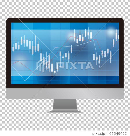 台式電腦屏幕上的金融市場圖表圖像插圖 台式電腦屏幕上的金融市場圖表圖像插圖 65349422