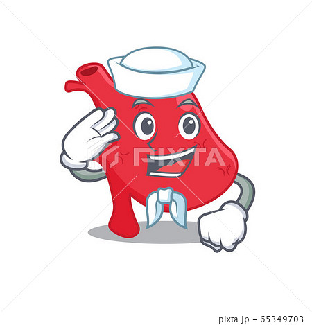 Sailor cartoon character of heart with white hat Sailor cartoon character of heart with white hat 65349703